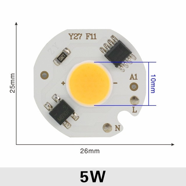 LED COB Chip 10W 20W 30W 50W 220V Smart IC No Need Driver 3W 5W 7W
